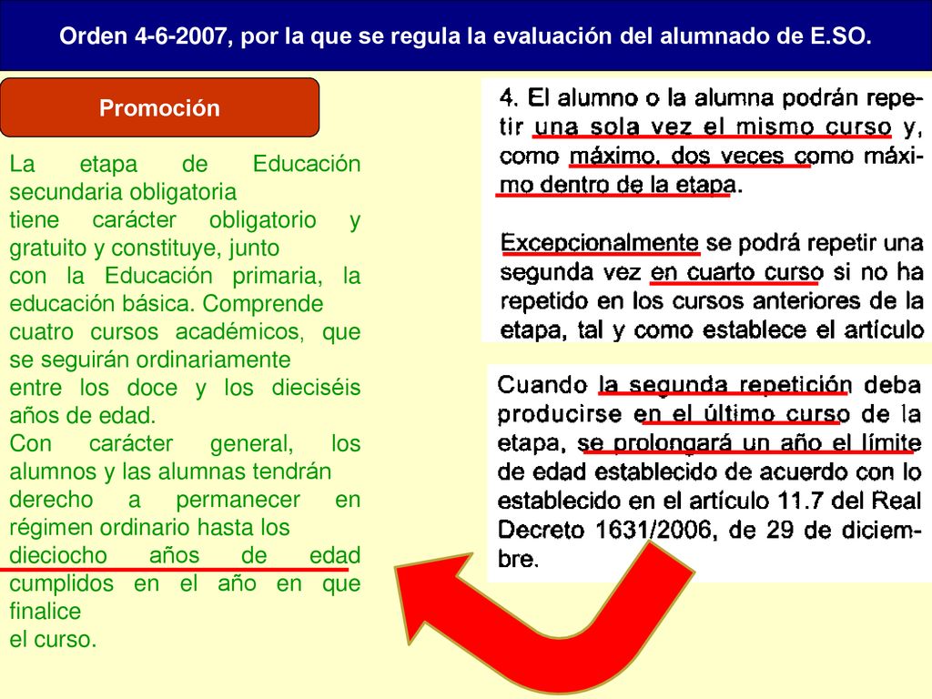 Orden , por la que se regula la evaluación del alumnado de E