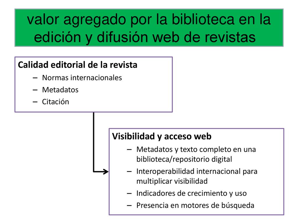 valor agregado por la biblioteca en la edición y difusión web de revistas