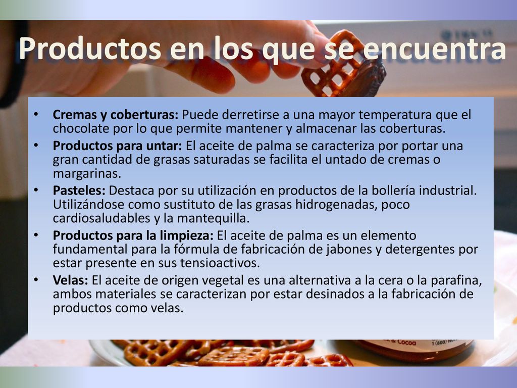 Productos en los que se encuentra