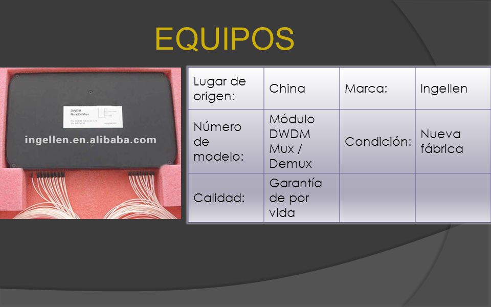 EQUIPOS Lugar de origen: China Marca: Ingellen Número de modelo: