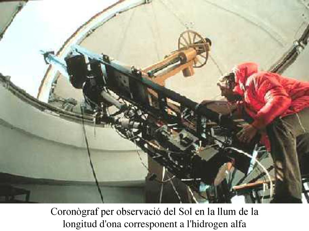 Coronògraf per observació del Sol en la llum de la longitud d ona corresponent a l hidrogen alfa