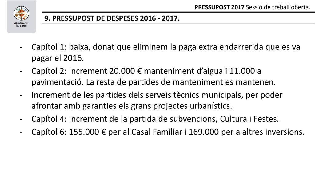 Capítol 4: Increment de la partida de subvencions, Cultura i Festes.