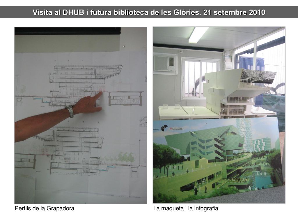 Visita al DHUB i futura biblioteca de les Glòries. 21 setembre 2010