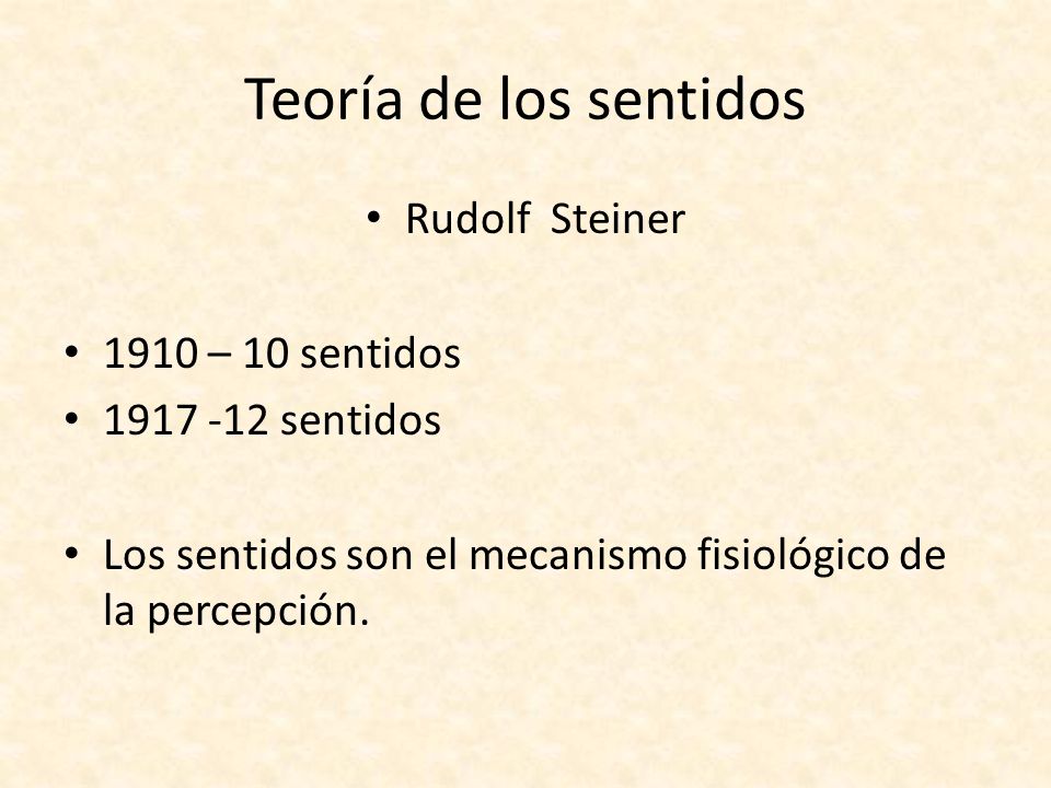Teoría de los sentidos Rudolf Steiner 1910 – 10 sentidos
