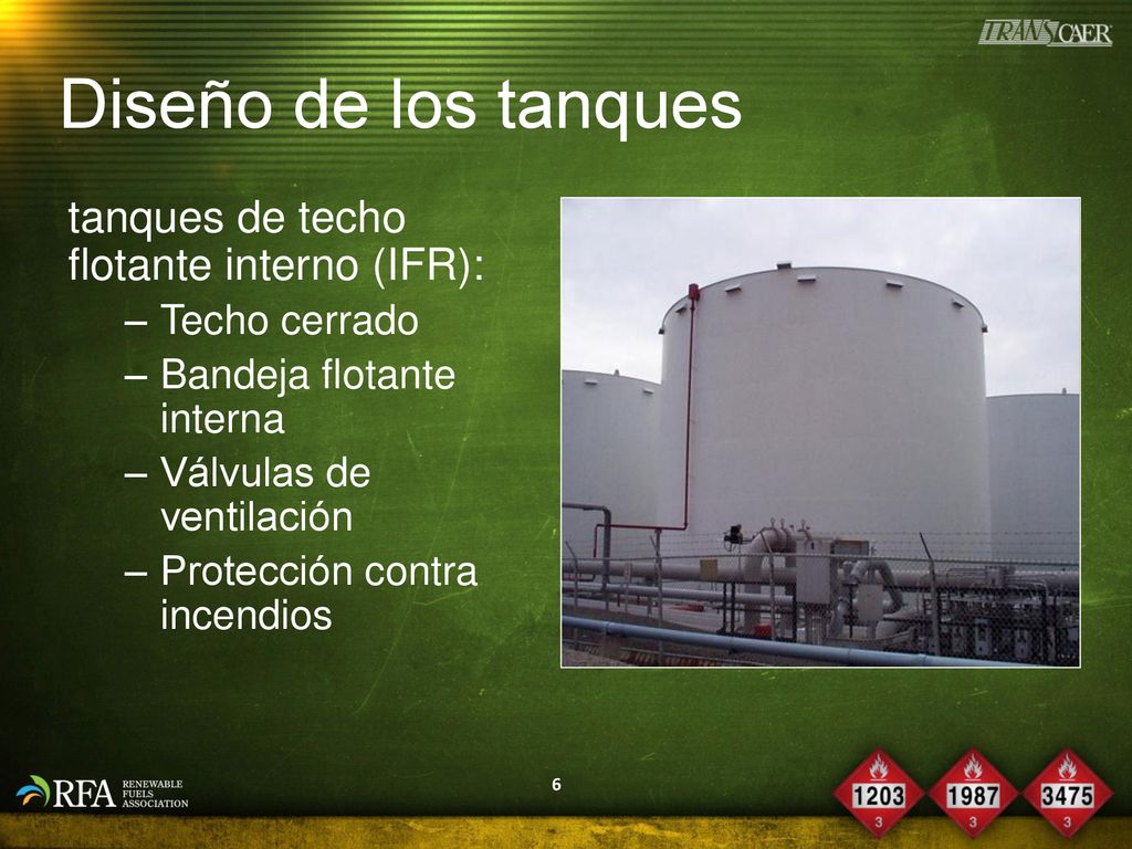 Diseño de los tanques tanques de techo flotante interno (IFR):