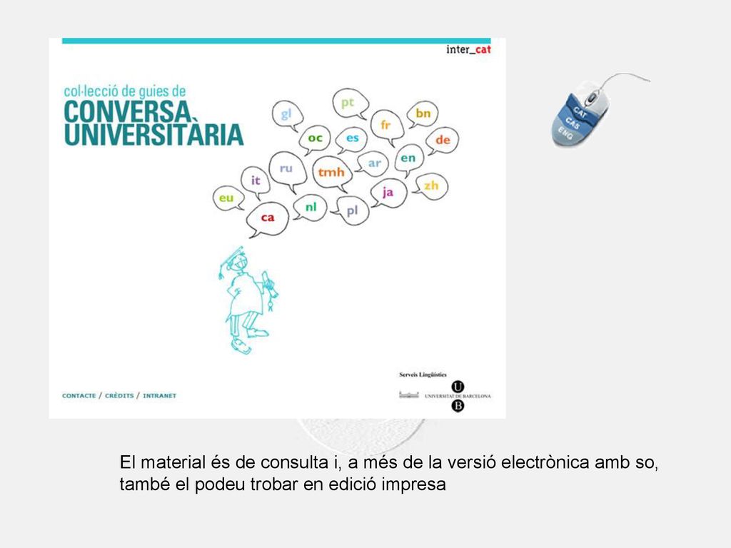 El material és de consulta i, a més de la versió electrònica amb so, també el podeu trobar en edició impresa