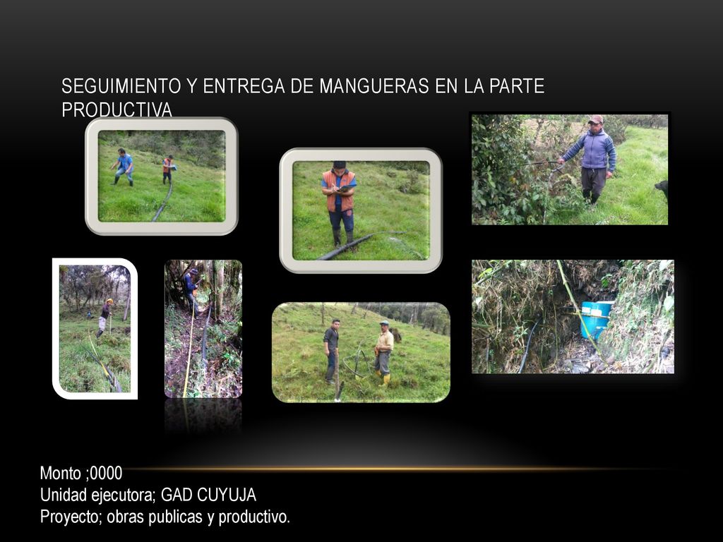 SEGUIMIENTO Y ENTREGA DE MANGUERAS EN LA PARTE PRODUCTIVA
