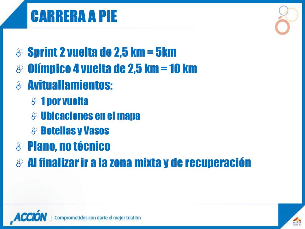 Carrera a pie Sprint 2 vuelta de 2,5 km = 5km