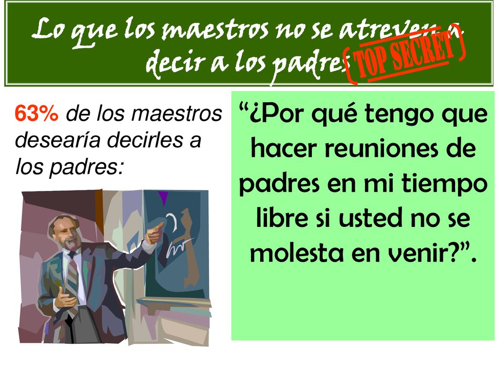 Lo que los maestros no se atreven a decir a los padres