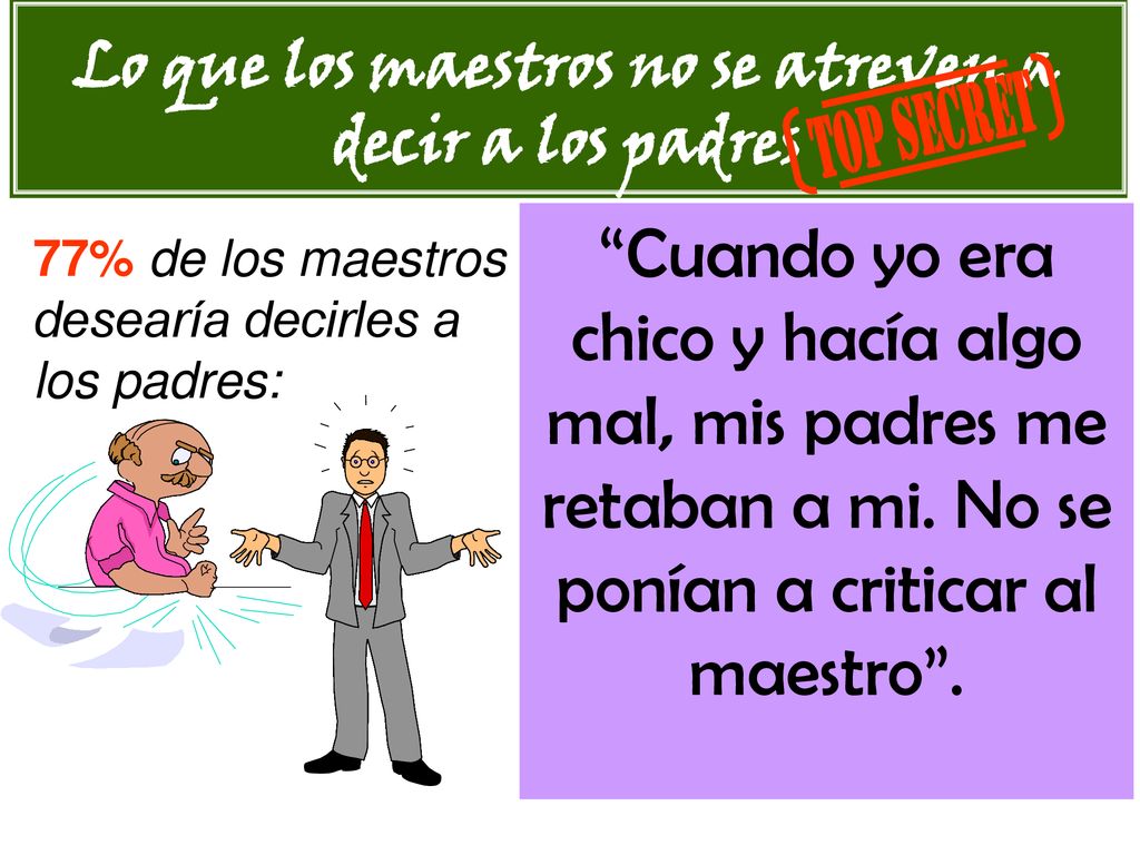 Lo que los maestros no se atreven a decir a los padres