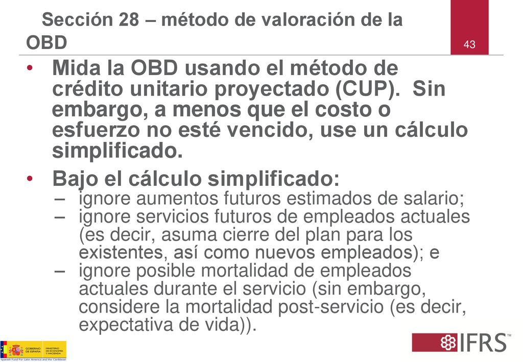 Sección 28 – método de valoración de la OBD