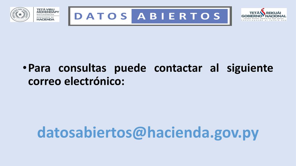 Para consultas puede contactar al siguiente correo electrónico:
