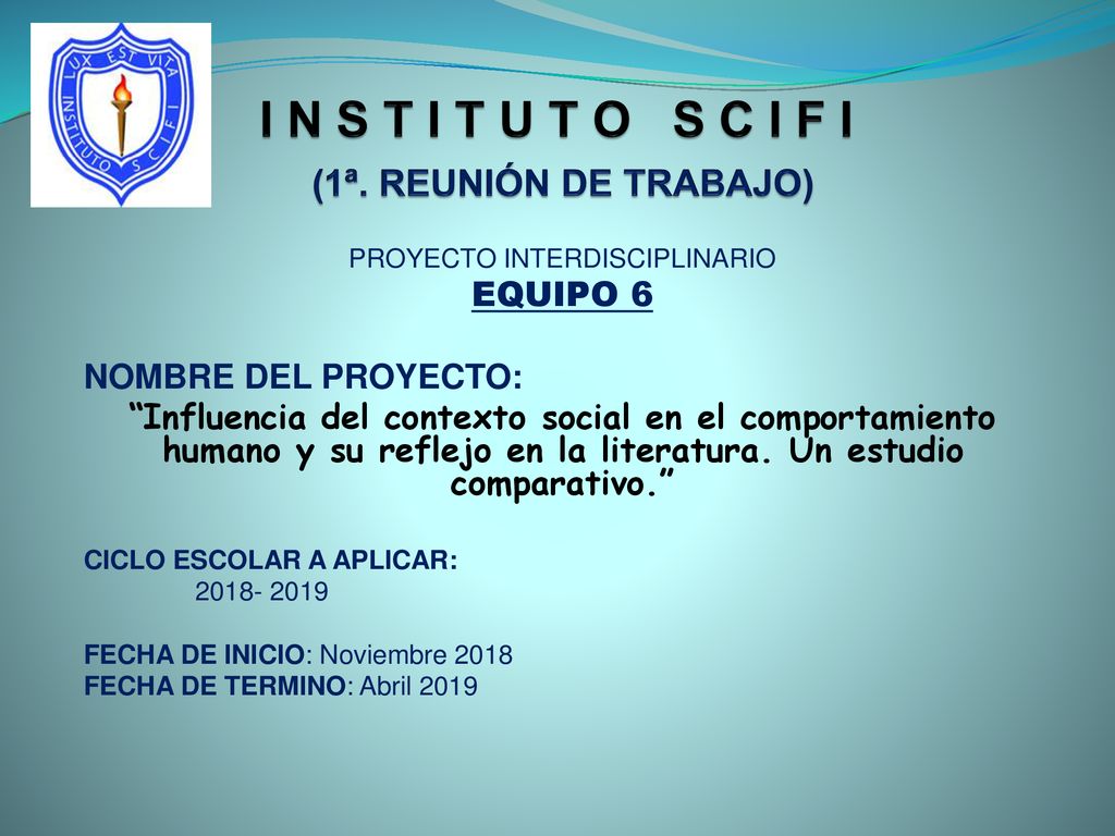 I N S T I T U T O S C I F I (1ª. REUNIÓN DE TRABAJO)