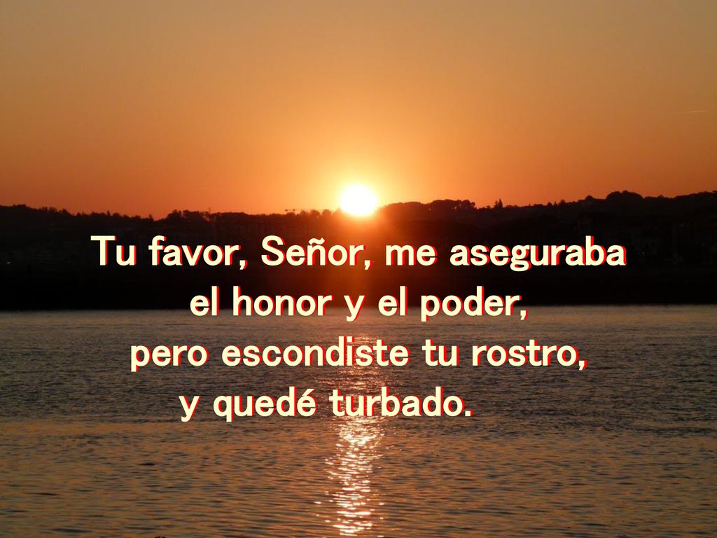 Tu favor, Señor, me aseguraba pero escondiste tu rostro,