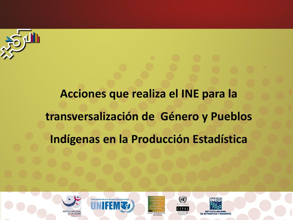 Acciones que realiza el INE para la transversalización de Género y Pueblos Indígenas en la Producción Estadística