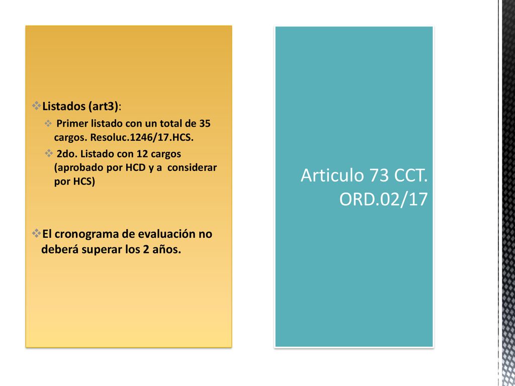 Articulo 73 CCT. ORD.02/17 Listados (art3):