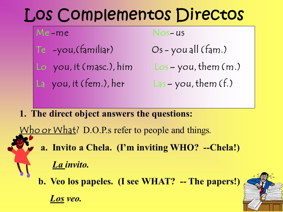 Los Complementos Directos