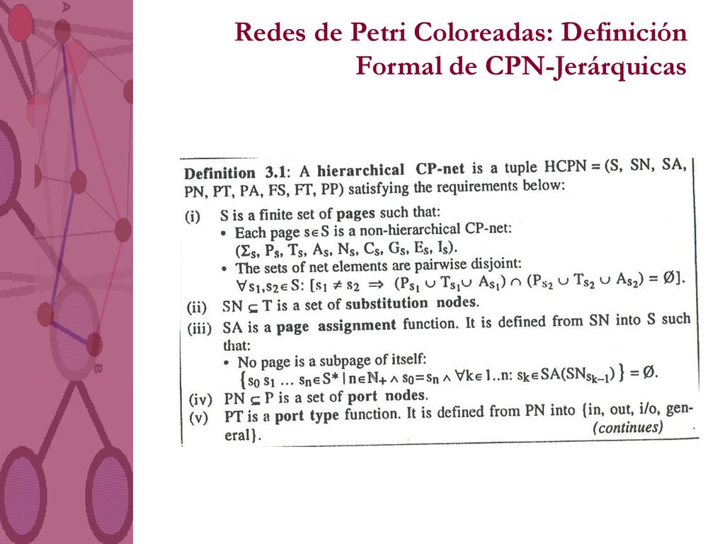 Redes de Petri Coloreadas: Definición Formal de CPN-Jerárquicas
