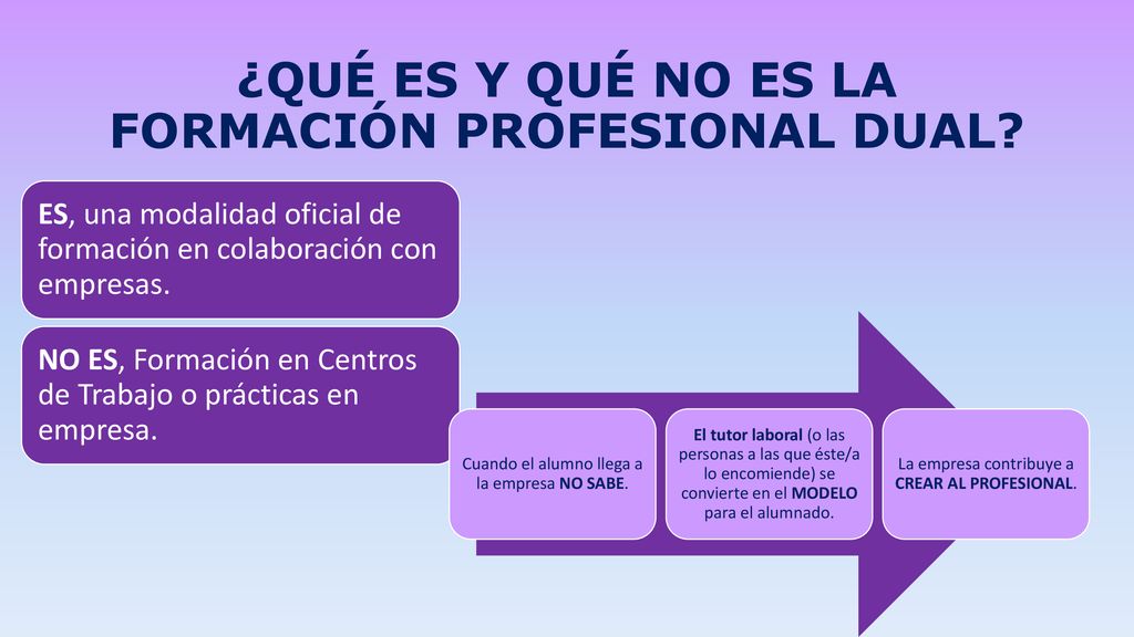 ¿QUÉ ES Y QUÉ NO ES LA FORMACIÓN PROFESIONAL DUAL