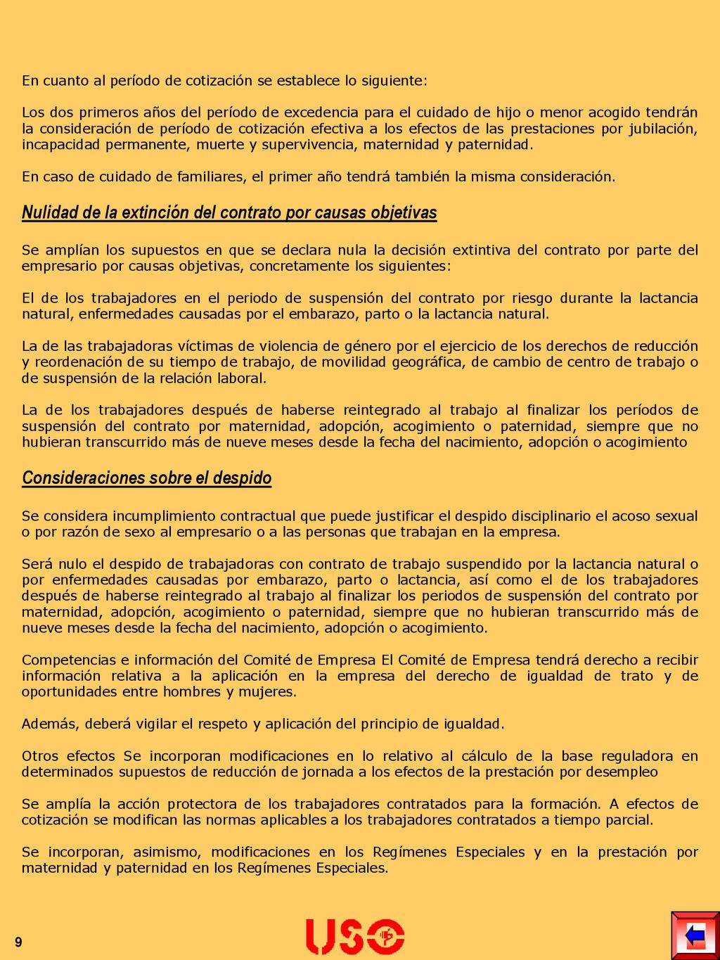 Nulidad de la extinción del contrato por causas objetivas