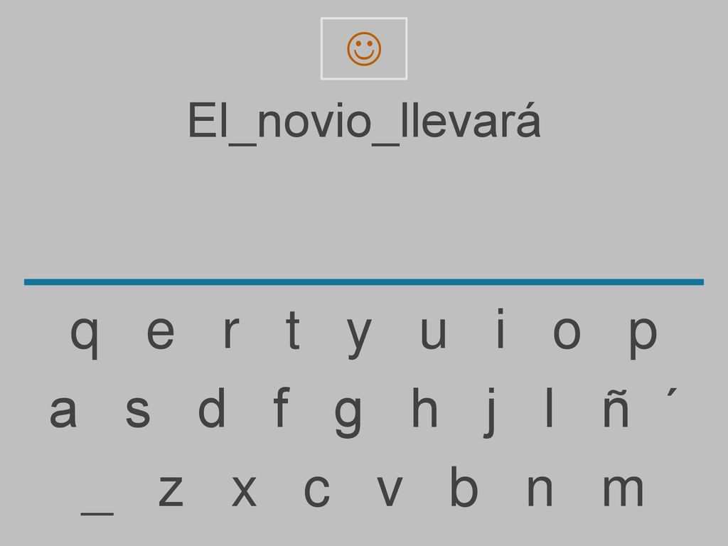 q e r t y u i o p a s d f g h j l ñ ´ _ z x c v b n m El_novio_llevará