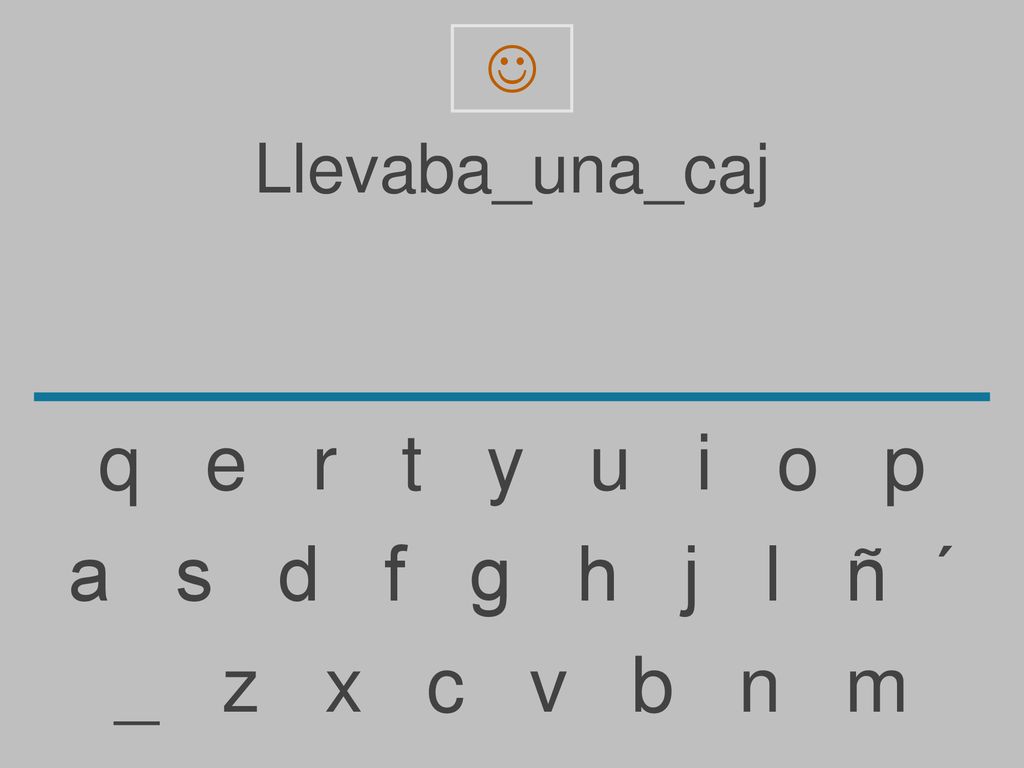 q e r t y u i o p a s d f g h j l ñ ´ _ z x c v b n m Llevaba_una_caj