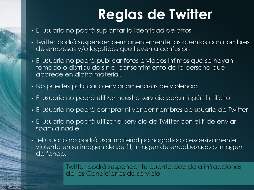 Reglas de Twitter El usuario no podrá suplantar la identidad de otros