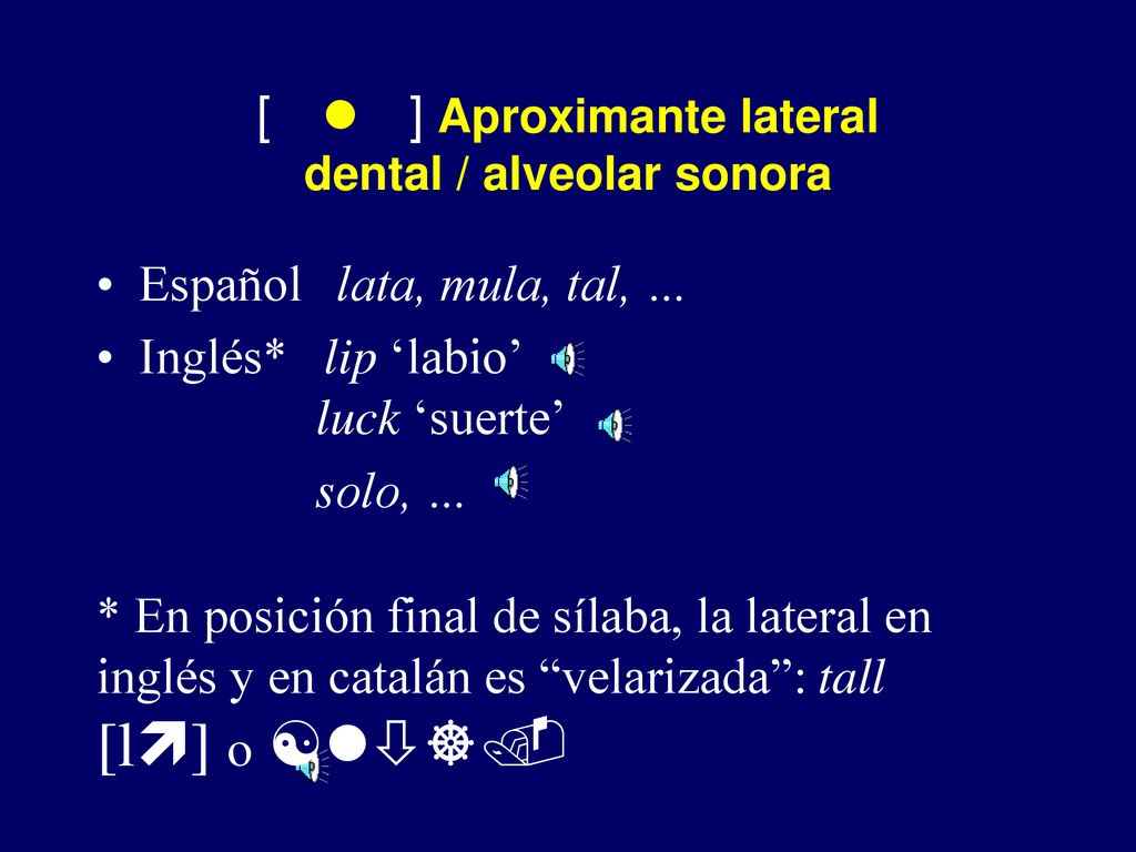 [ l ] Aproximante lateral dental / alveolar sonora