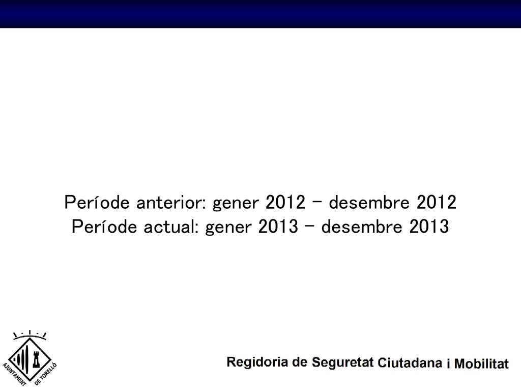 Període anterior: gener 2012 – desembre 2012 Període actual: gener 2013 – desembre 2013
