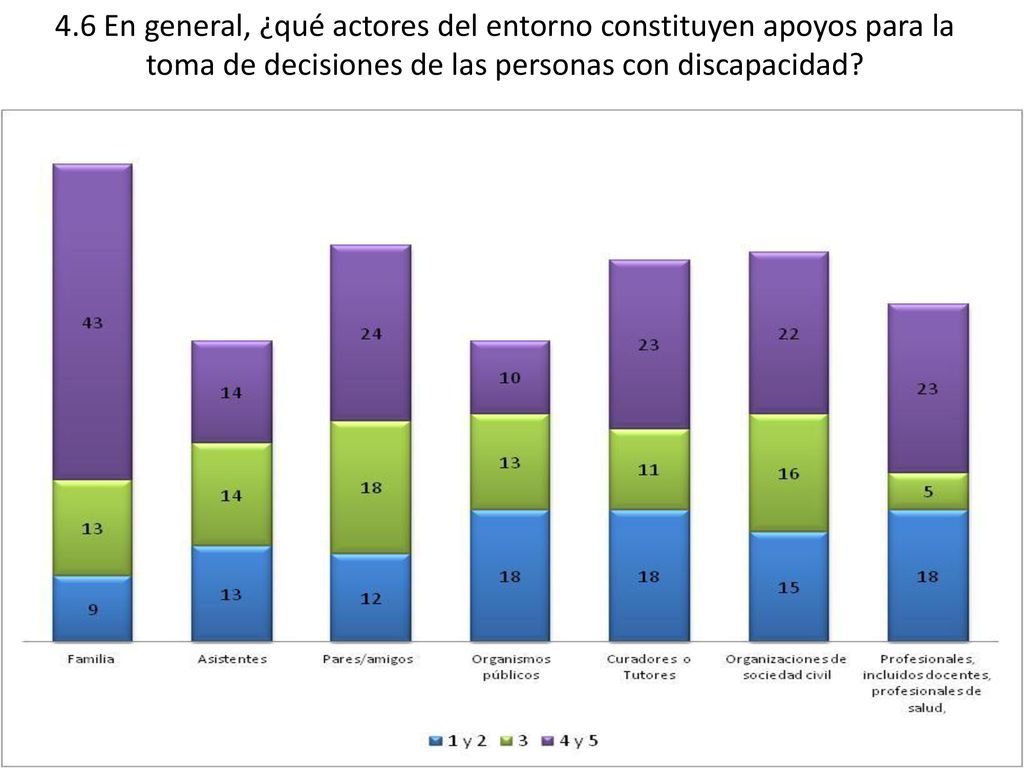 4.6 En general, ¿qué actores del entorno constituyen apoyos para la toma de decisiones de las personas con discapacidad