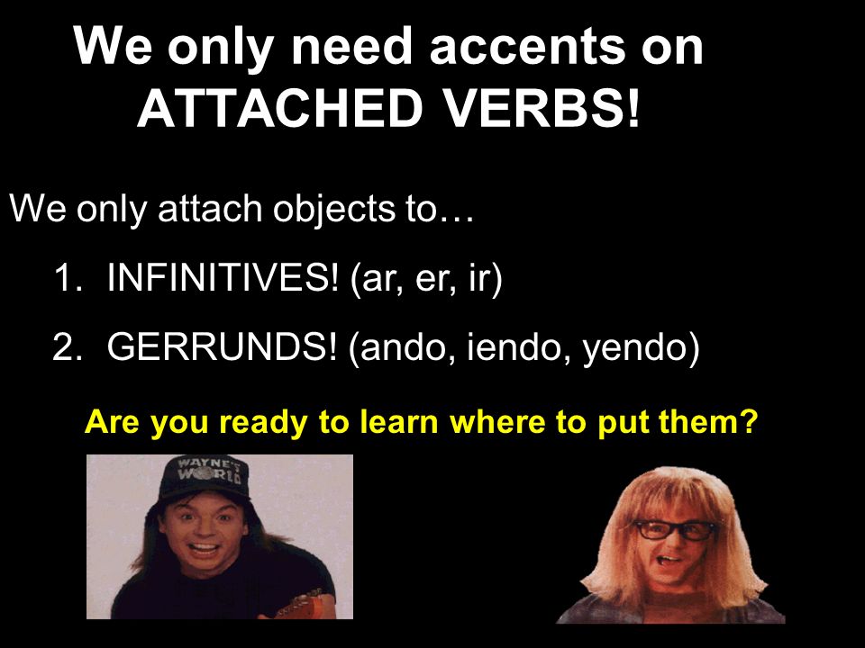 We only need accents on ATTACHED VERBS!