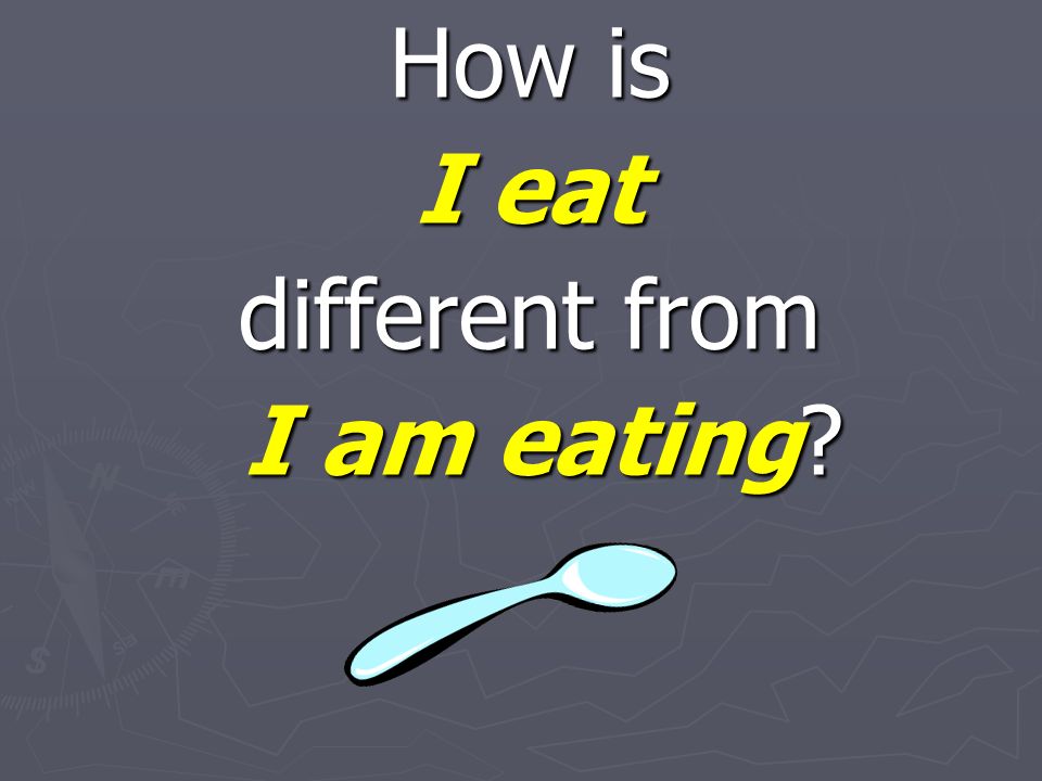 How is I eat different from I am eating