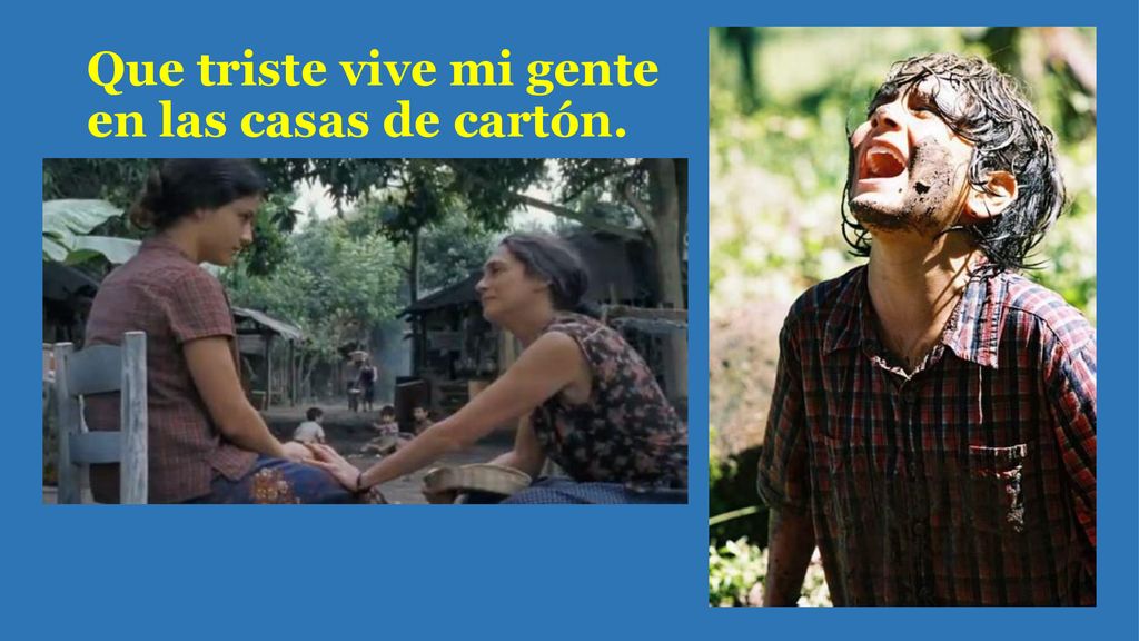 Que triste vive mi gente en las casas de cartón.