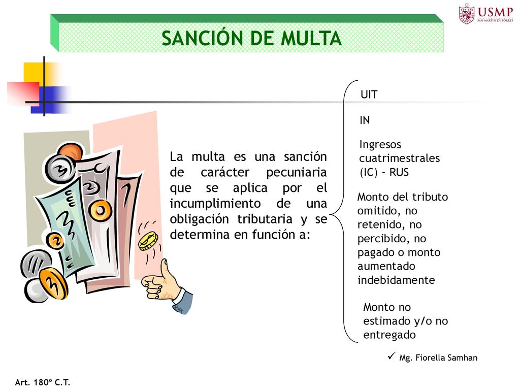 SANCIÓN DE MULTA UIT. IN. Ingresos cuatrimestrales (IC) - RUS.