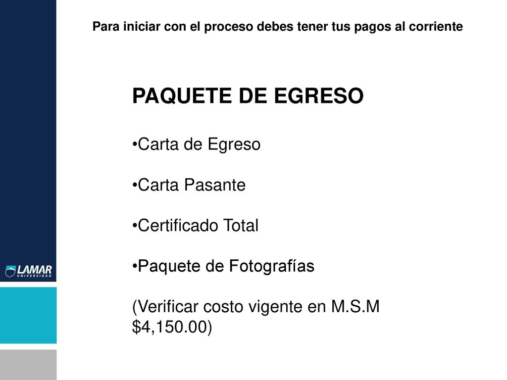 PAQUETE DE EGRESO Carta de Egreso Carta Pasante Certificado Total