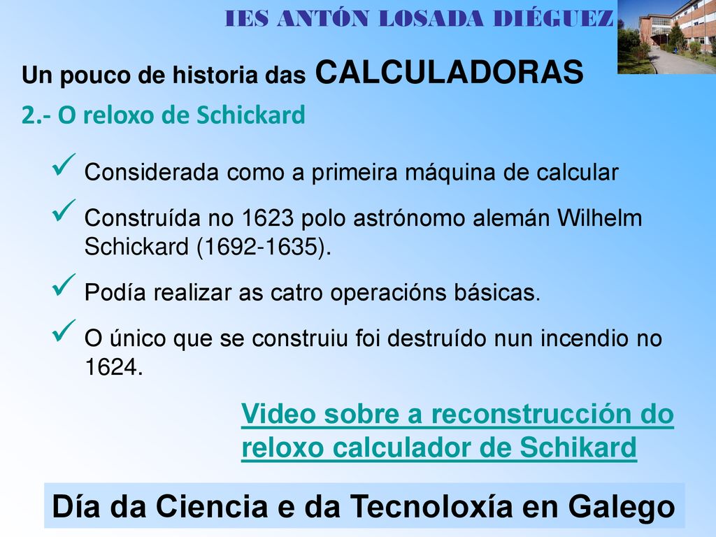 Video sobre a reconstrucción do reloxo calculador de Schikard