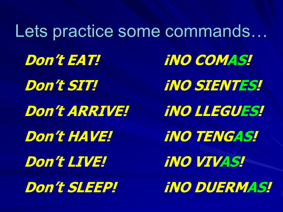 Lets practice some commands…