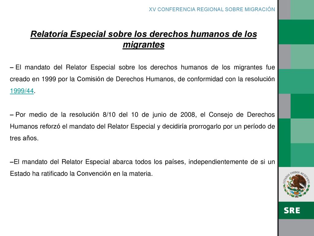 Relatoría Especial sobre los derechos humanos de los migrantes