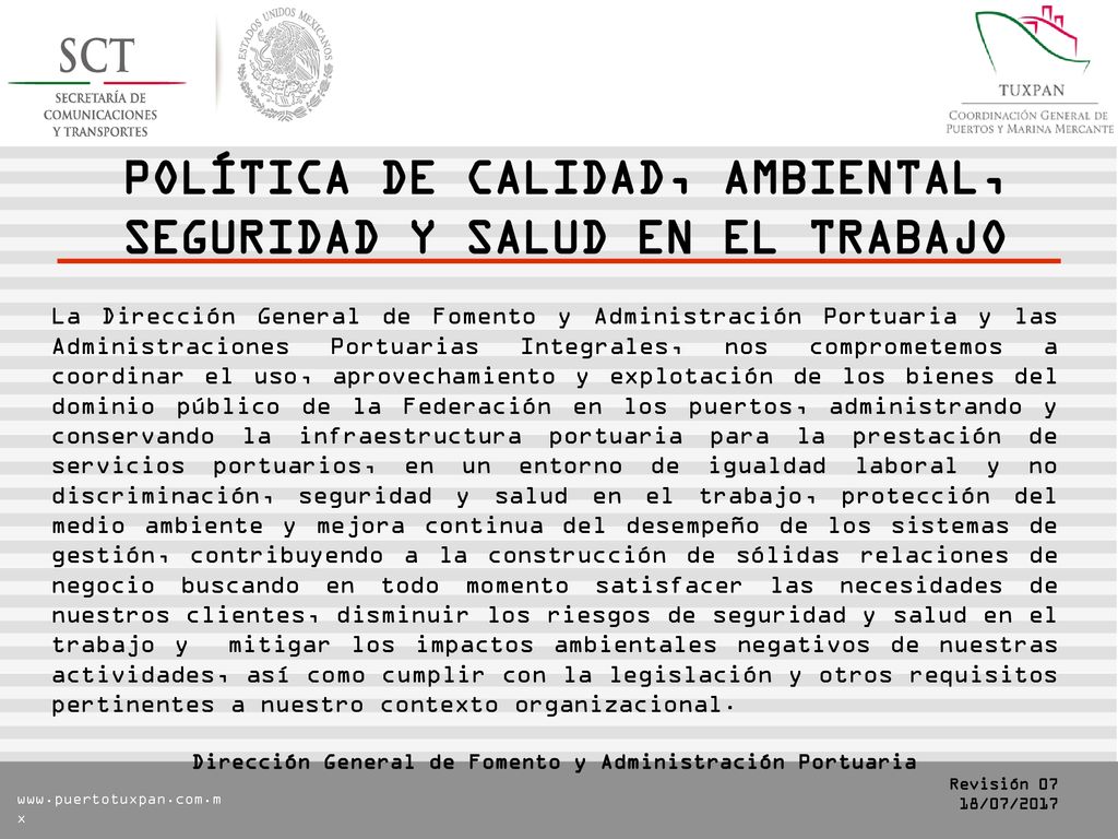 POLÍTICA DE CALIDAD, AMBIENTAL, SEGURIDAD Y SALUD EN EL TRABAJO