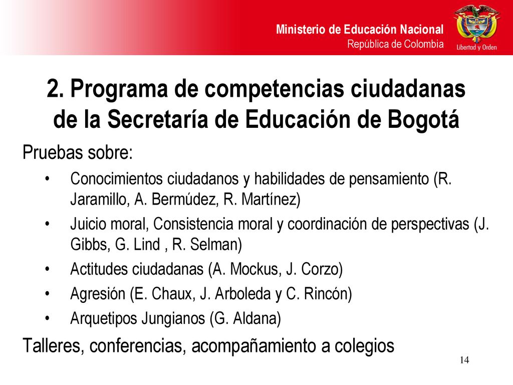2. Programa de competencias ciudadanas de la Secretaría de Educación de Bogotá