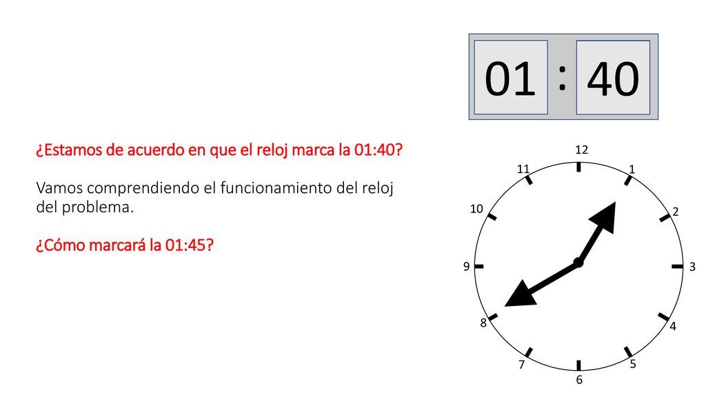 ¿Estamos de acuerdo en que el reloj marca la 01:40