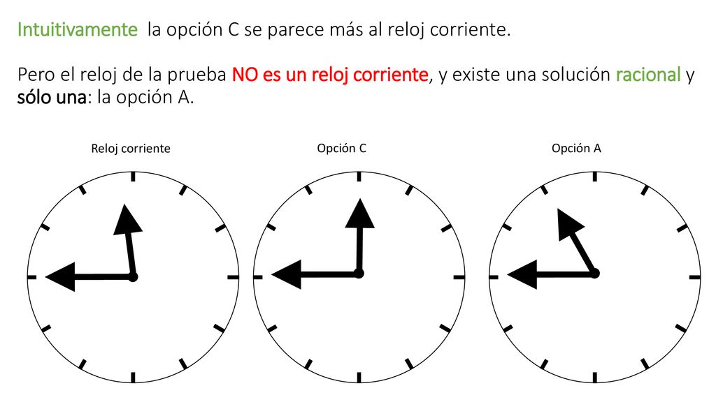 Intuitivamente la opción C se parece más al reloj corriente