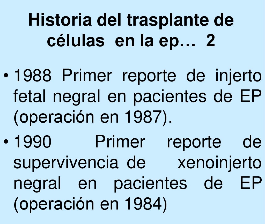 Historia del trasplante de células en la ep… 2