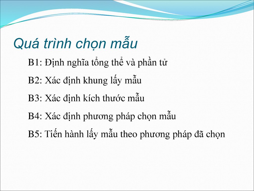 Quá trình chọn mẫu B1: Định nghĩa tổng thể và phần tử