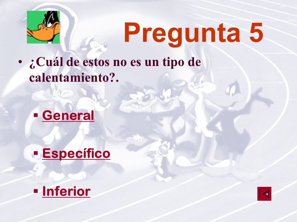 Pregunta 5 ¿Cuál de estos no es un tipo de calentamiento . General