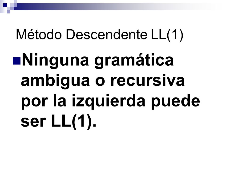 Método Descendente LL(1)