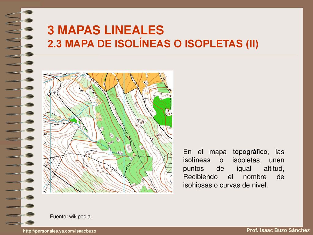 3 MAPAS LINEALES 2.3 MAPA DE ISOLÍNEAS O ISOPLETAS (II)