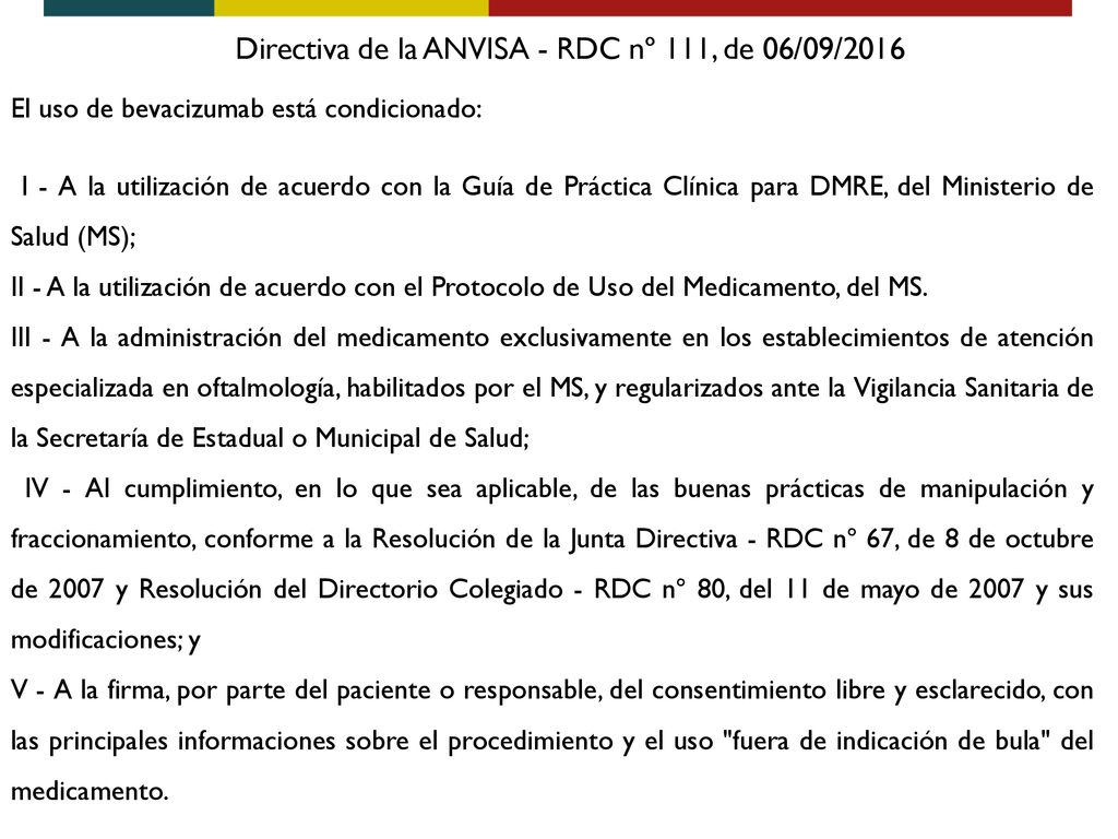 Directiva de la ANVISA - RDC nº 111, de 06/09/2016