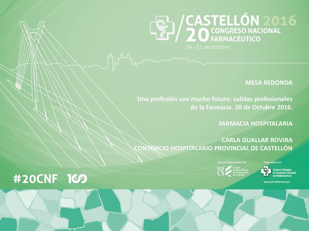 MESA REDONDA Una profesión con mucho futuro: salidas profesionales de la Farmacia. 20 de Octubre
