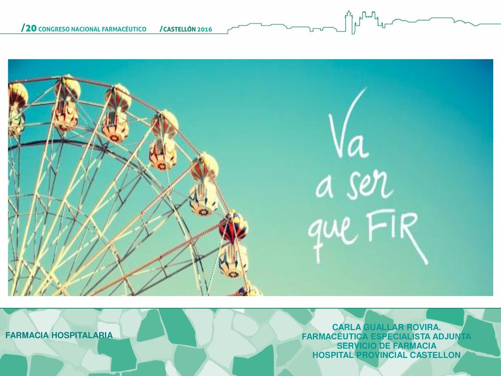 FARMACÉUTICA ESPECIALISTA ADJUNTA SERVICIO DE FARMACIA